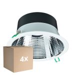 Mehrfachpackung 4x Philips LED Downlight Coreline DN142B Aluminium Weiß 19.2W 2300lm 60D - 840 Kaltweiß | Ausschnitt 200mm - IP20 - UGR<19.2