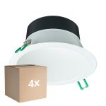 Mehrfachpackung 4x Philips LED Downlight Coreline DN142B Aluminium Weiß 11W 1200lm 60D - 830 Warmweiß | Ausschnitt 155mm - IP20 - Weiß Reflektor